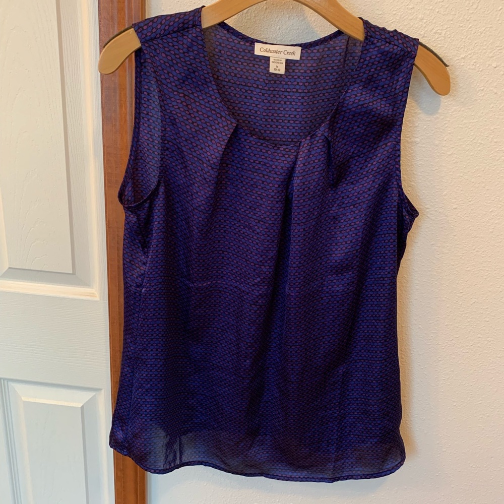 Coldwater Creek Blue & Purple Blouse Medium